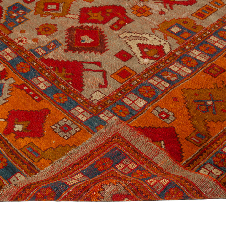 Orange Vintage Traditional Wool Rug - 11'10" x 13'3"