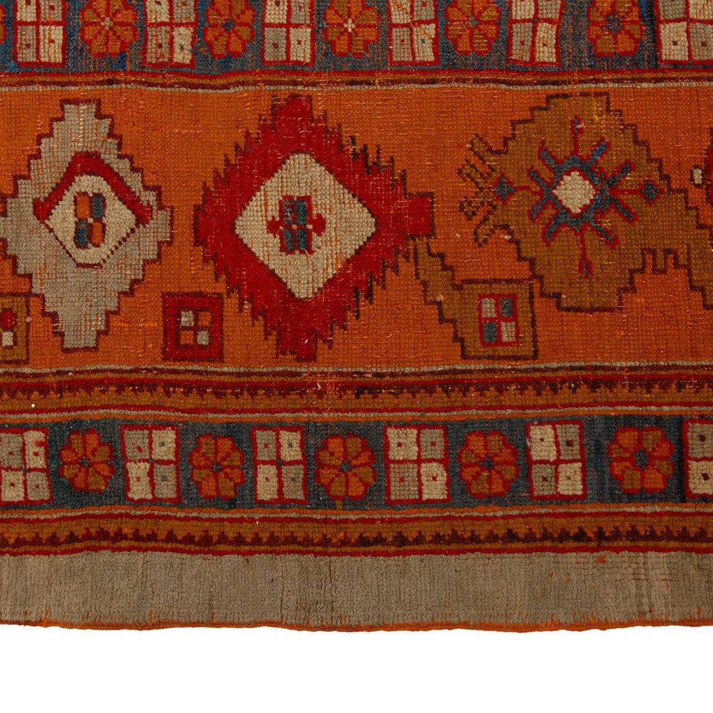 Orange Vintage Traditional Wool Rug - 11'10" x 13'3"