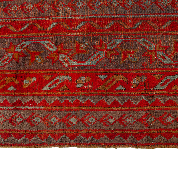 Red Vintage Traditional Anatolian Wool Rug - 13'6" x 16'2"