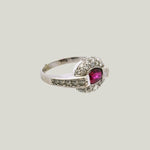 Vintage 14K White Gold 0.64 ct. Ruby and Diamond Ring