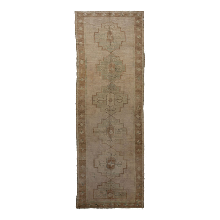 Beige Vintage Traditional Wool Rug - 5'2" x 15'6" Default Title