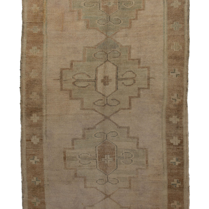 Beige Vintage Traditional Wool Rug - 5'2" x 15'6" Default Title