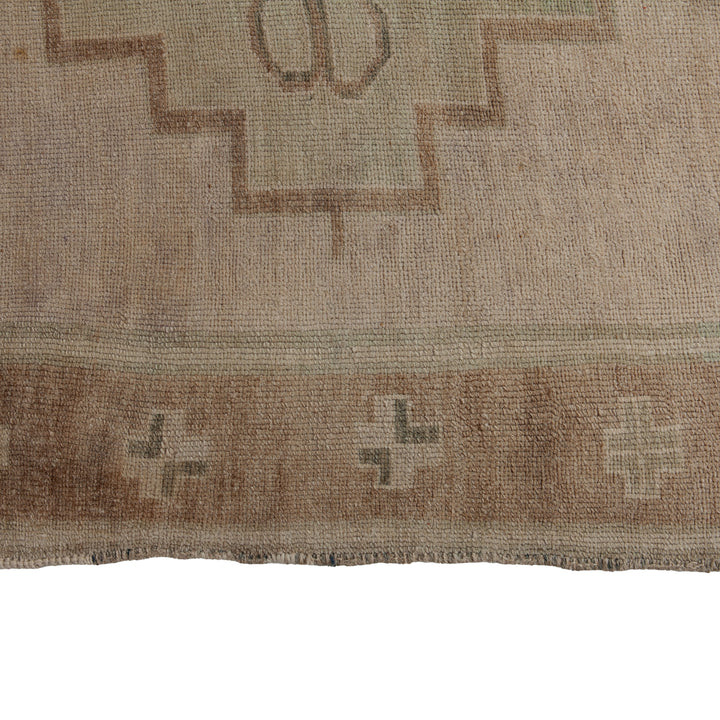Beige Vintage Traditional Wool Rug - 5'2" x 15'6" Default Title