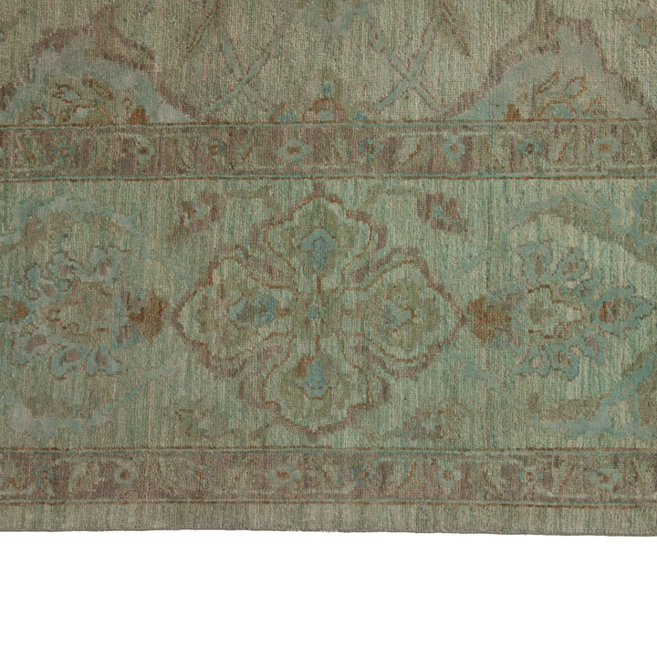 Grey Traditional Wool Silk Blend Rug - 9'1" x 9'2" Default Title