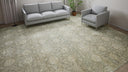 Grey and Cream Transitional Wool Rug - 12' x 14'11"