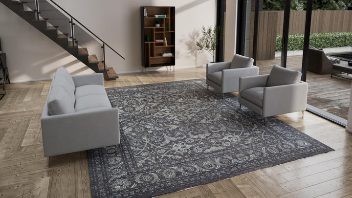 Grey Traditional Wool Rug - 11'1" x 14'1"