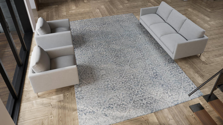 Blue Transitional Wool Rug - 9'8" x 14'04"