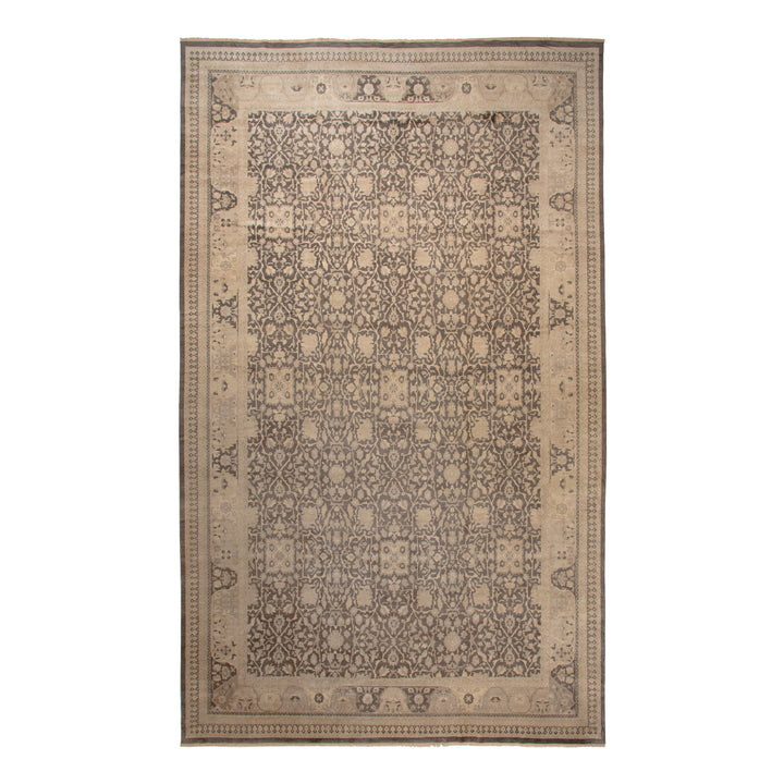 Brown Traditional Wool Rug - 15' x 25'