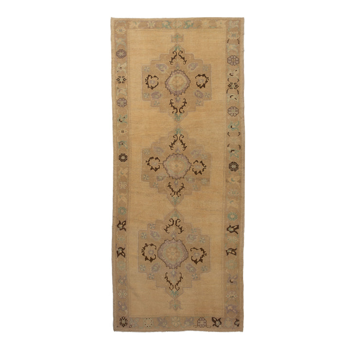 Beige Vintage Traditional Wool Rug - 5'1" x 12' Default Title