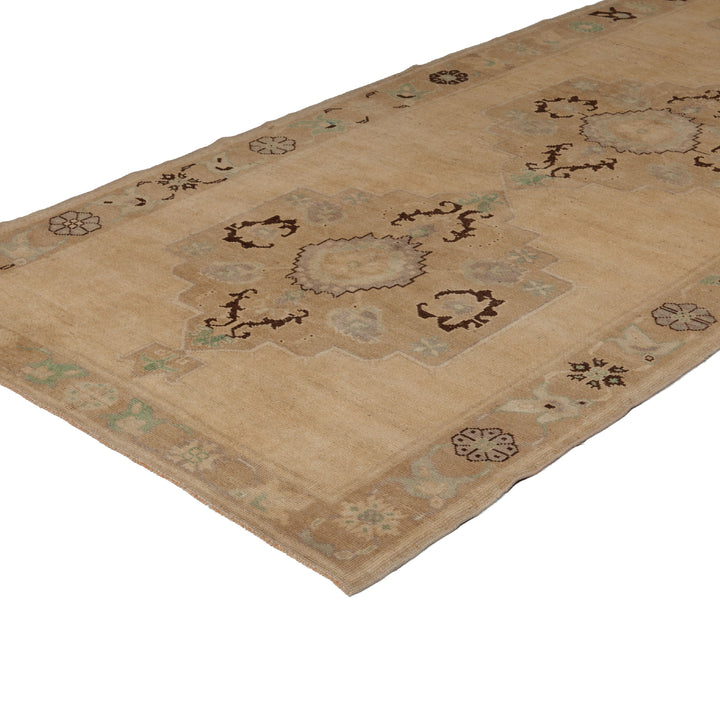 Beige Vintage Traditional Wool Rug - 5'1" x 12' Default Title