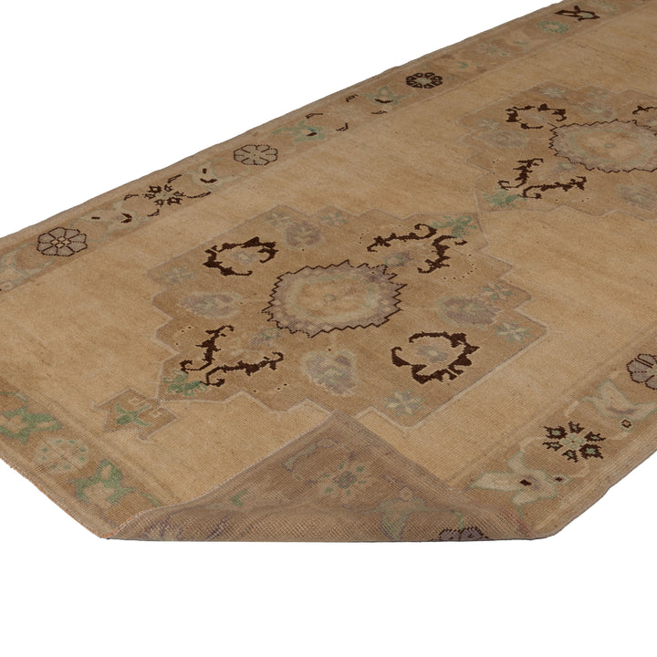 Beige Vintage Traditional Wool Rug - 5'1" x 12' Default Title