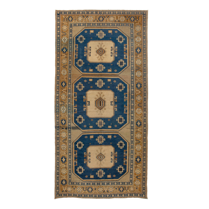 Blue Vintage Traditional Wool Rug - 5' x 10'6" Default Title