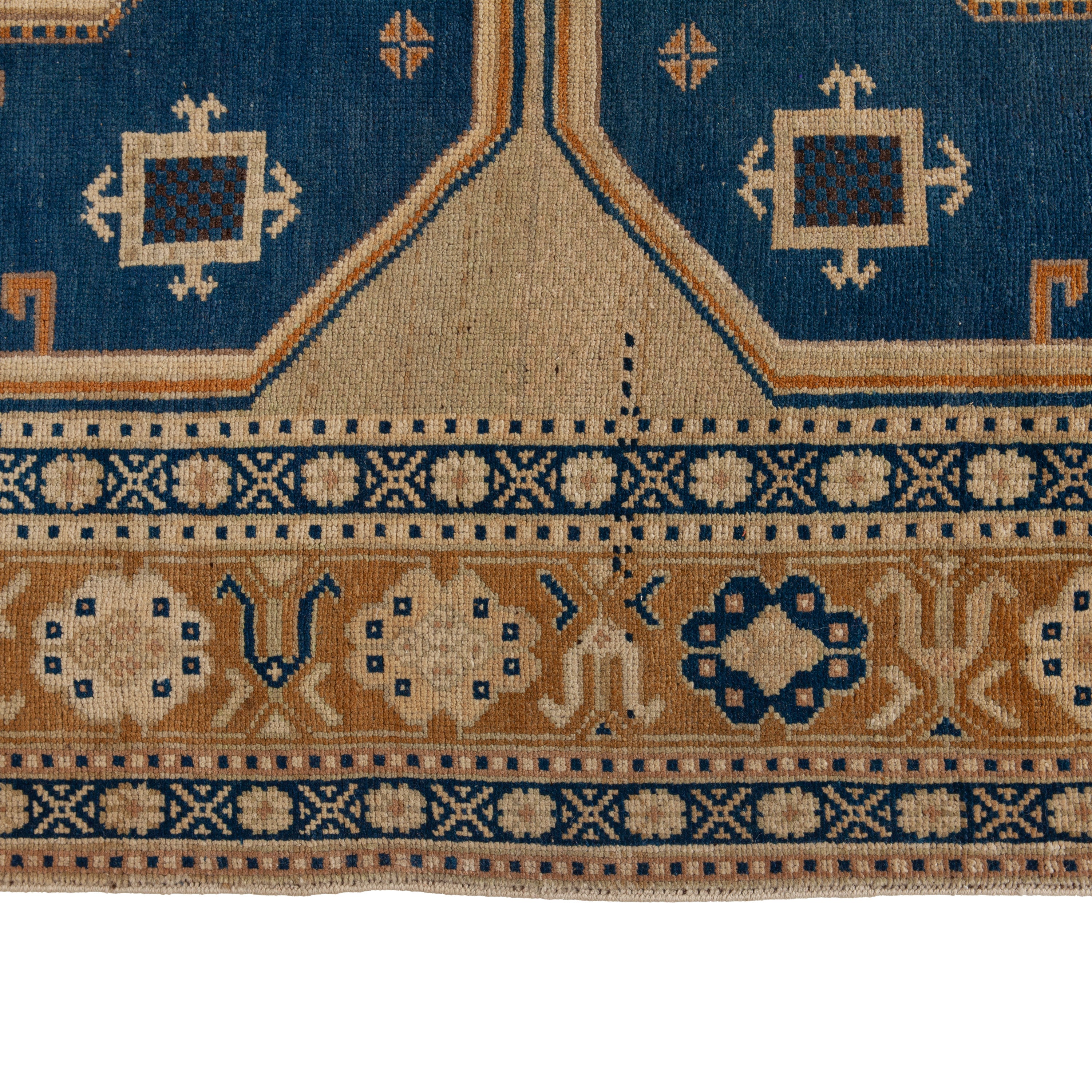 Blue Vintage Traditional Wool Rug - 5' x 10'6" Default Title