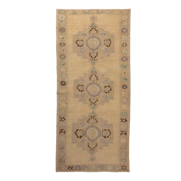 Beige Vintage Traditional Wool Rug - 5'2" x 12' Default Title