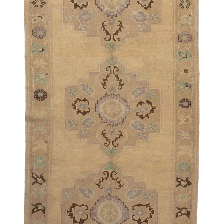 Beige Vintage Traditional Wool Rug - 5'2" x 12' Default Title