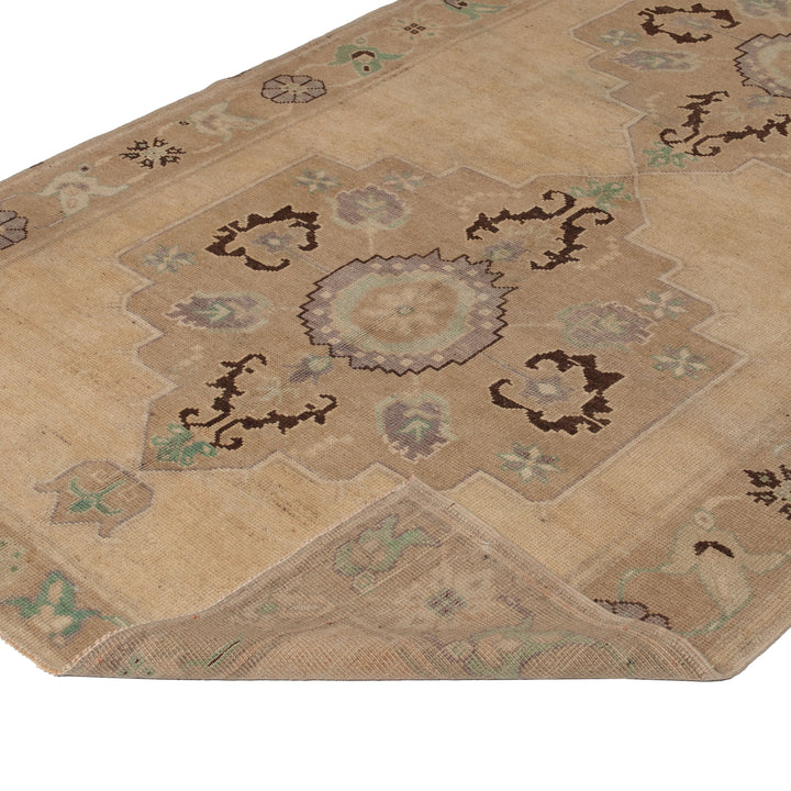 Beige Vintage Traditional Wool Rug - 5'2" x 12' Default Title