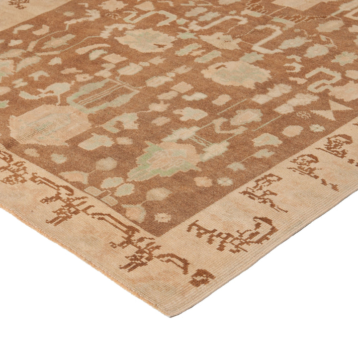 Brown Vintage Traditional Wool Rug - 4'9" x 8'6"