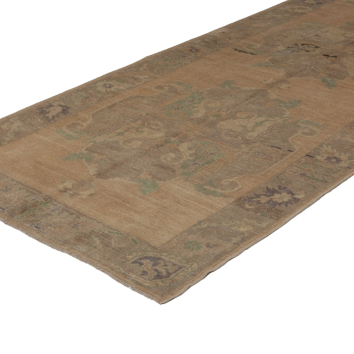 Beige Vintage Traditional Wool Rug - 4'9" x 12'3" Default Title