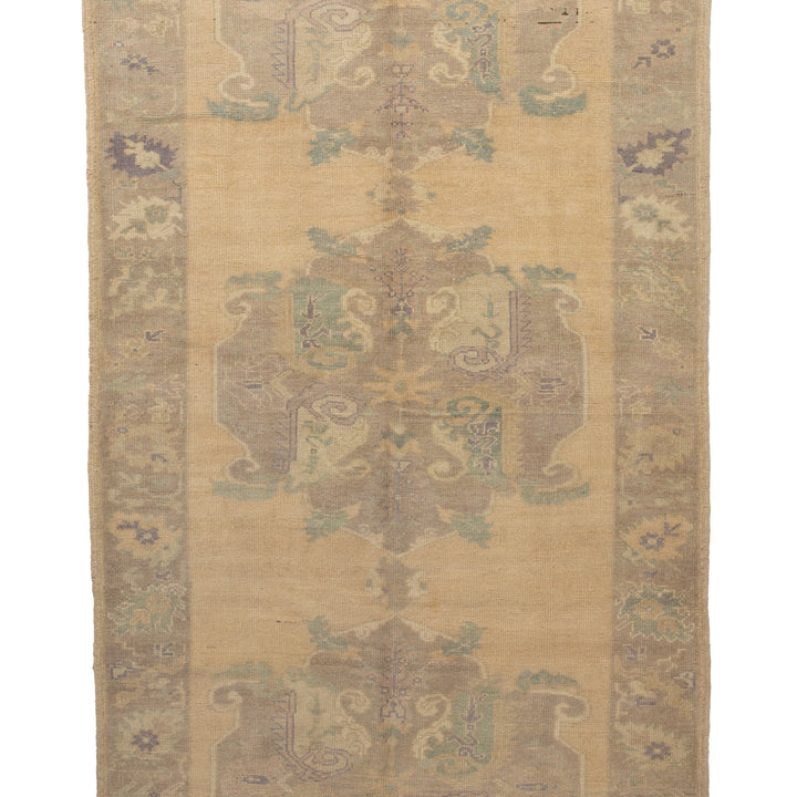 Beige Vintage Traditional Wool Rug - 5'1" x 12'3" Default Title