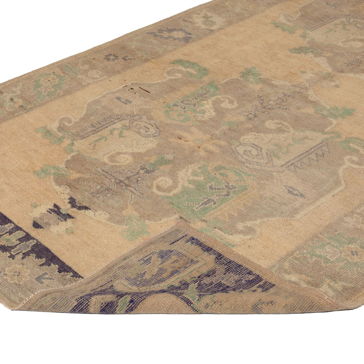 Beige Vintage Traditional Wool Rug - 5'1" x 12'3" Default Title