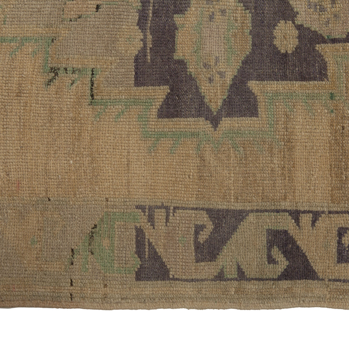 Beige Vintage Traditional Anatolian Wool Rug - 4'7" x 12'3"