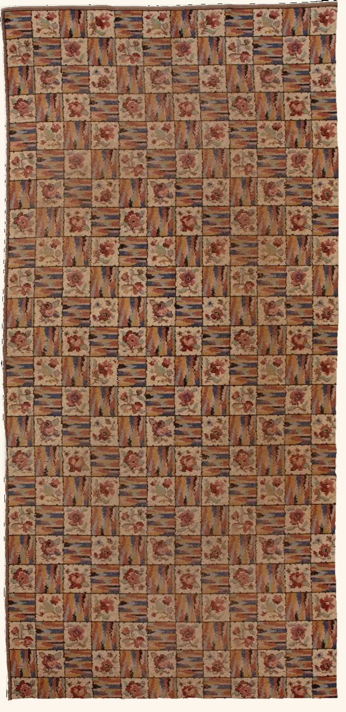 Multicolored Traditional Wool Rug - 6'6" x 13'6"