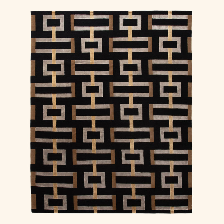 Brown Modern Wool Rug - 8' x 10' Default Title