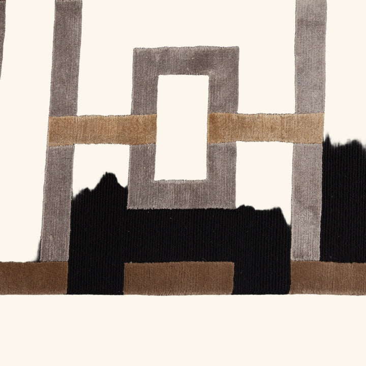 Brown Modern Wool Rug - 8' x 10' Default Title