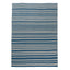 Blue and White Striped Flatweave Cotton Rug - 9' x 12'2"