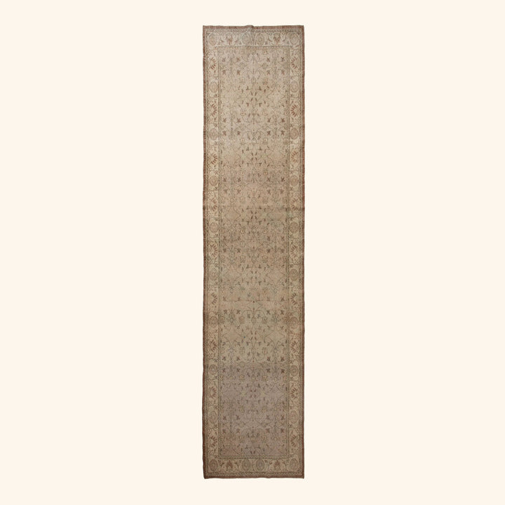 Beige Vintage Traditional Wool Runner - 4' x 17'7" Default Title