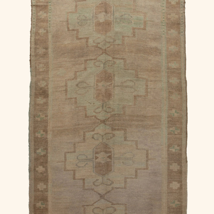 Beige Vintage Traditional Wool Rug - 5'3" x 14'4" Default Title