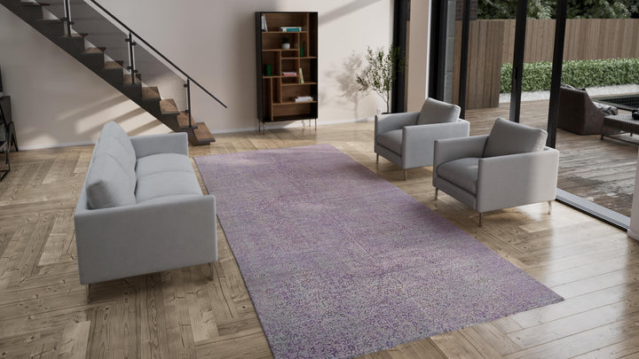 Purple Transitional Silk Rug - 7'9" x 10'