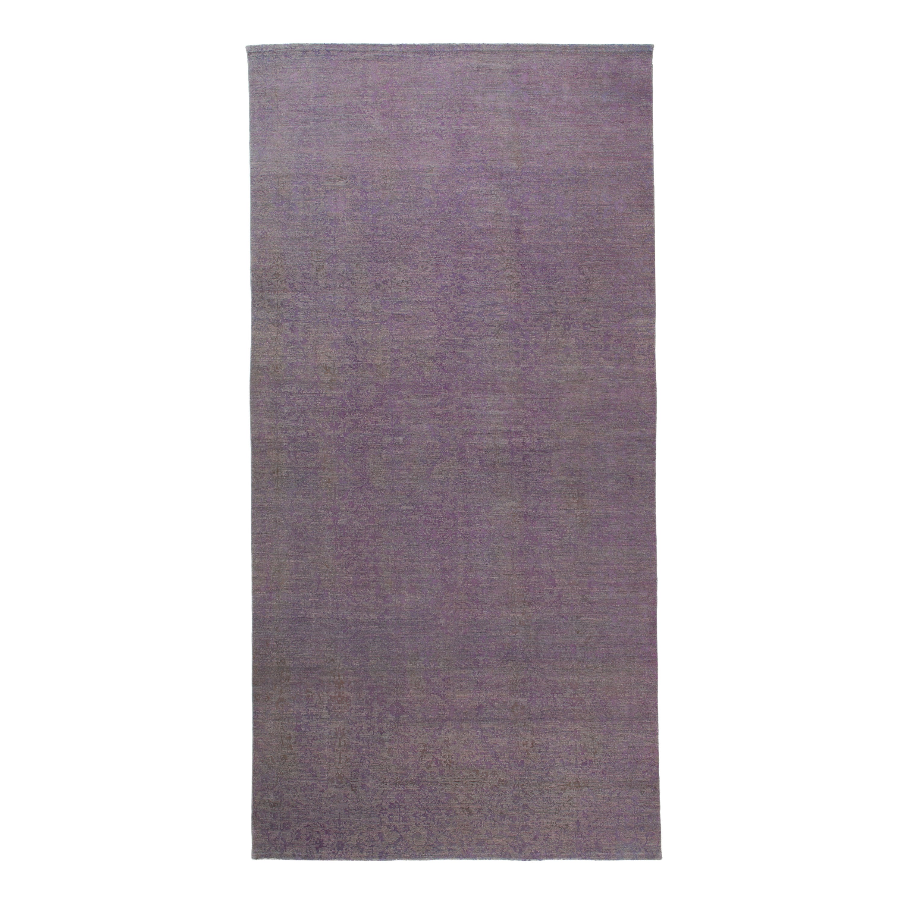 Purple Transitional Silk Rug - 7'9" x 15'1"