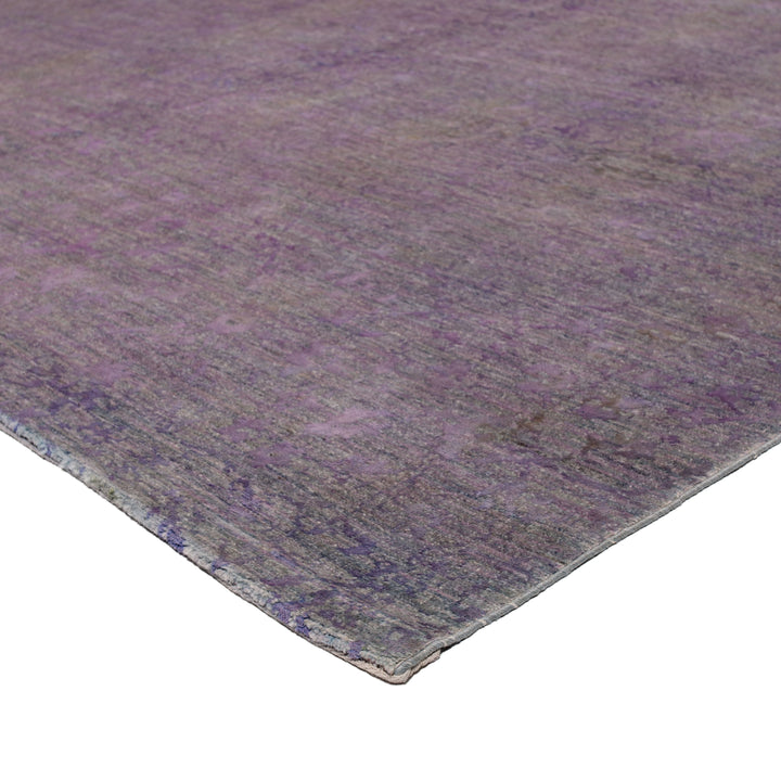 Purple Transitional Silk Rug - 7'9" x 15'1"