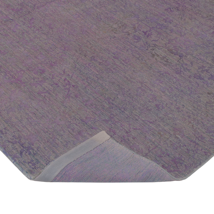 Purple Transitional Silk Rug - 7'9" x 15'1"