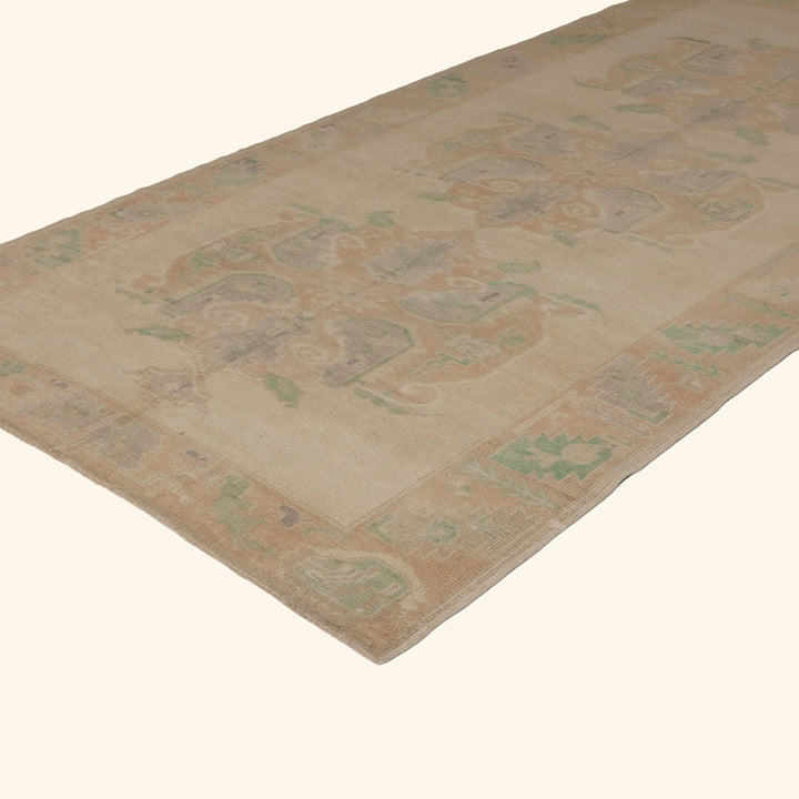 Beige Vintage Traditional Wool Rug - 5'8" x 11'1" Default Title
