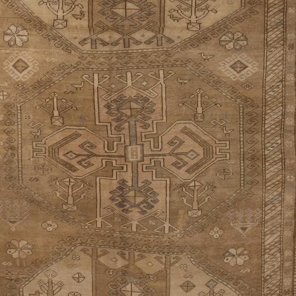 Brown Vintage Traditional Anatolian Wool Rug - 5'3" x 10'11"