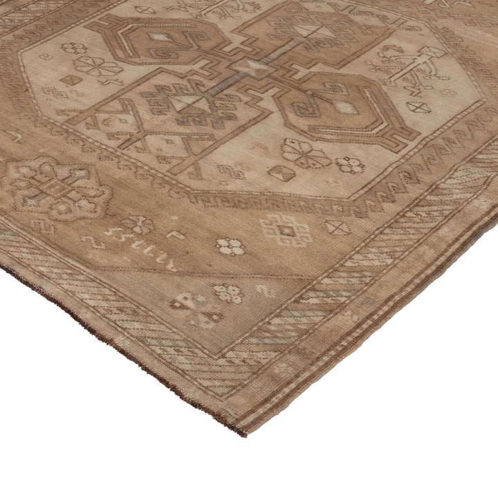 Brown Vintage Traditional Anatolian Wool Rug - 5'3" x 10'11"