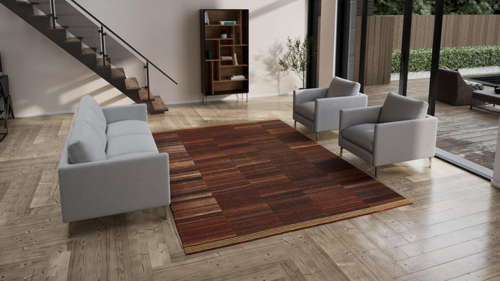 Brown Flatweave Wool Persian Rug - 8'2" x 11'6"