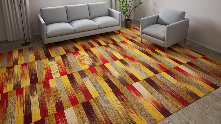 Multicolored Flatweave Wool Persian Rug - 10'5" x 13'7"