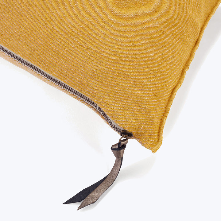 Washed Linen Pillow Ochre / 16"x24"