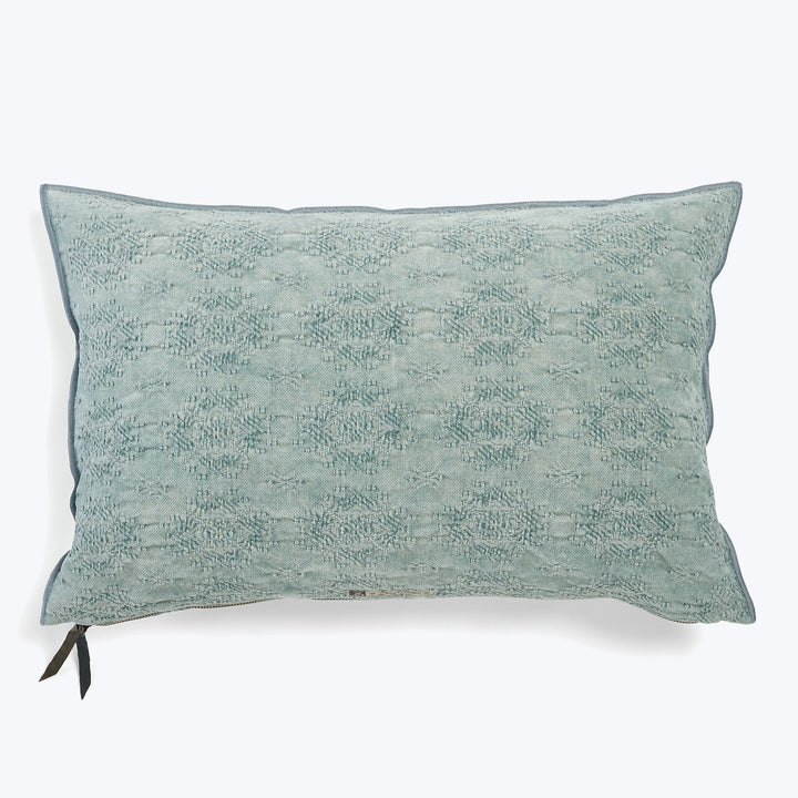Kilim Jacquard Pillow Aqua / 16" x 24"