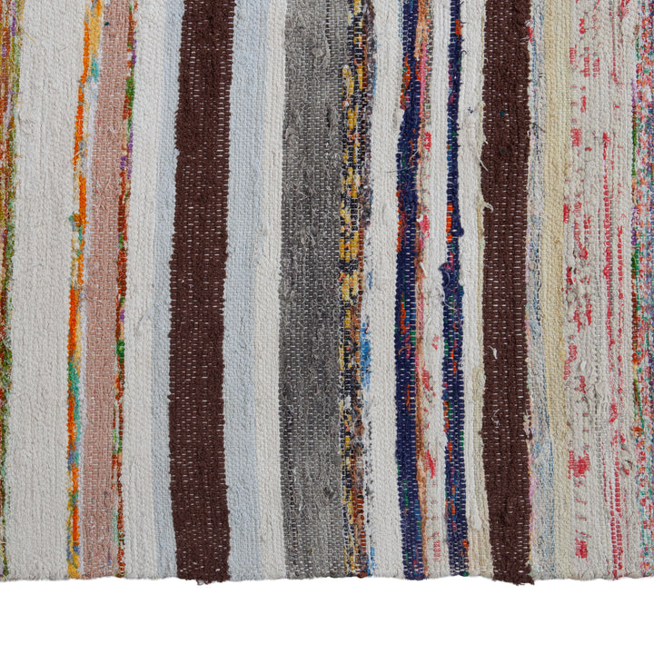 Multi Vintage Flatweave Wool Rug - 6'7" x 11'11"