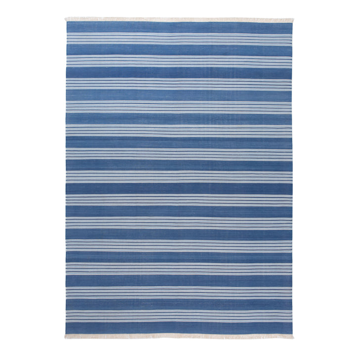 Blue Flatweave Cotton Rug - 9' x 12'2"