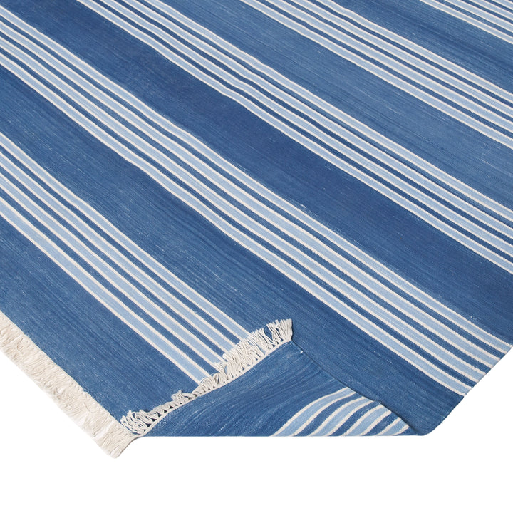 Blue Flatweave Cotton Rug - 9' x 12'2"