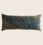 Triangles Velvet Pillow, Copper Ivy
