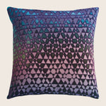 Triangles Velvet Pillow, Peacock