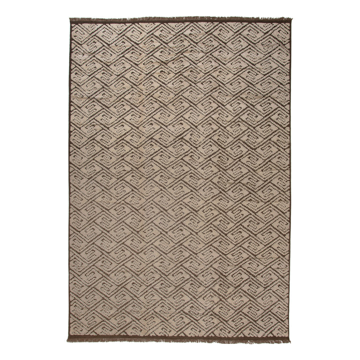 Brown Modern Wool Rug - 12' x 18'
