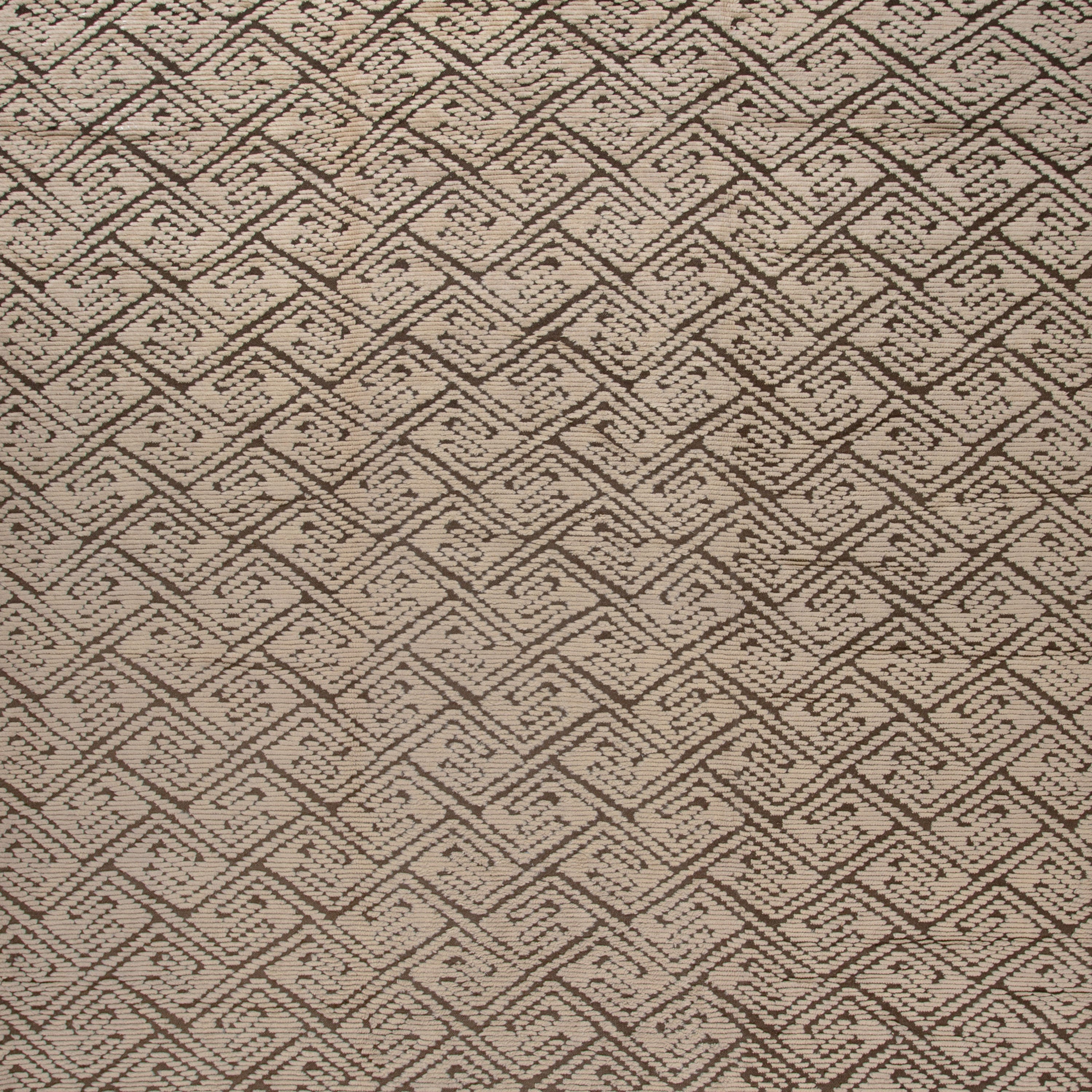 Brown Modern Wool Rug - 12' x 18'