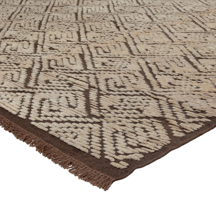 Brown Modern Wool Rug - 12' x 18'